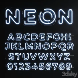 Neon Set Neon Alphabet